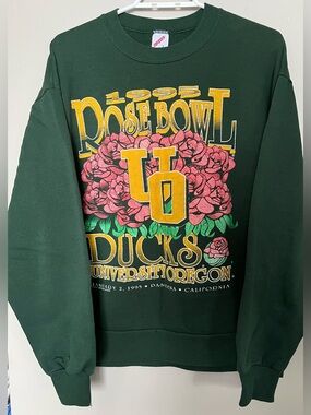 Green 1995 Rose Bowl Ducks Graphic Crewneck Sweatshirt